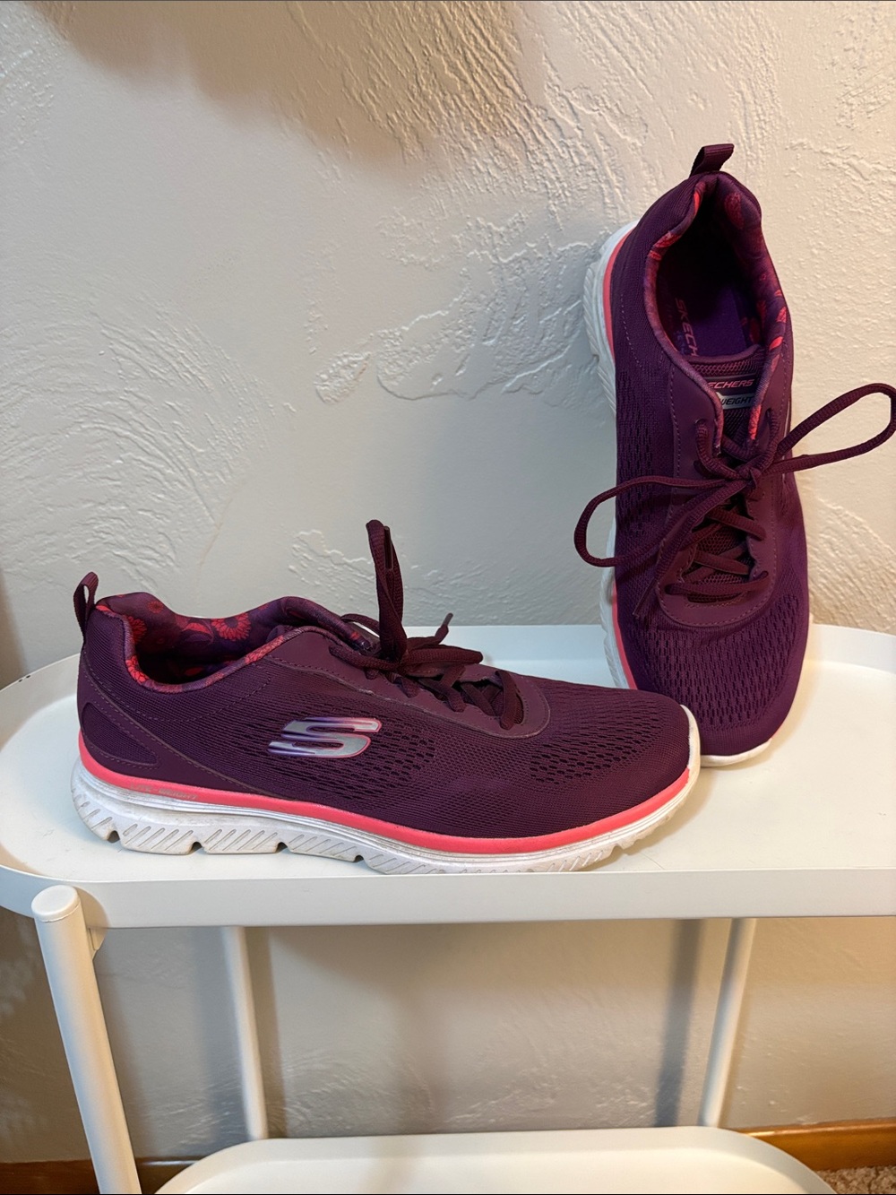 Skechers Women's Plum and Pink Athletic Sneakers